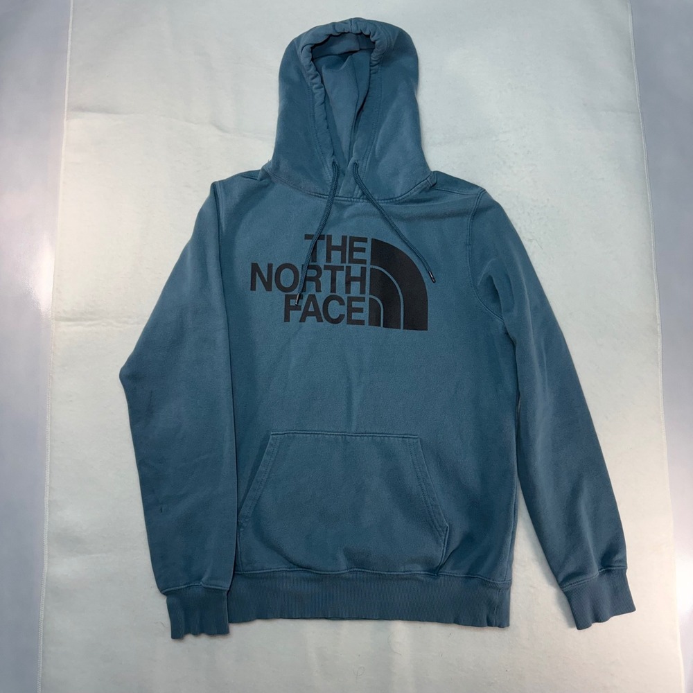 The North Face Mens Half Dome Logo Hoodie Blue Pullover Sweatshirt Size M